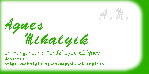 agnes mihalyik business card